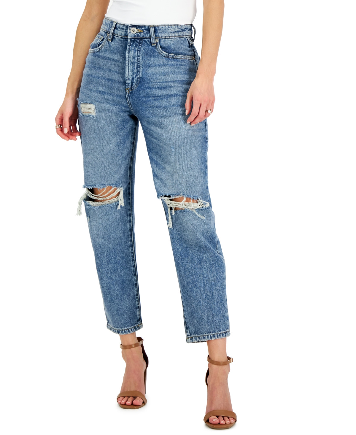 Inc International Concepts Women's High Rise Ripped Mom Jeans, Created for Macy's | Macys (US)