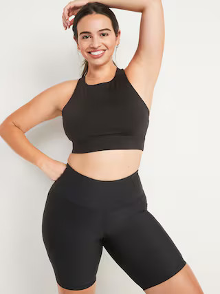 Medium-Support Strappy Longline Sports Bra for Women XS-XXL | Old Navy (US)