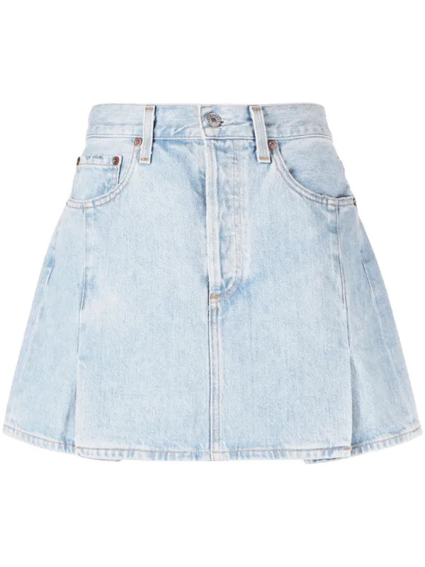 AGOLDE Slice Denim Miniskirt - Farfetch | Farfetch Global