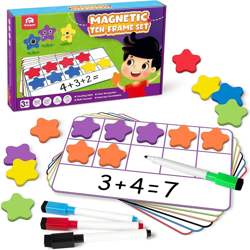 Magnetic Ten-Frame Set, Math Manipulative EVA Number Counting Games, Montessori Educational Toy G... | Amazon (US)