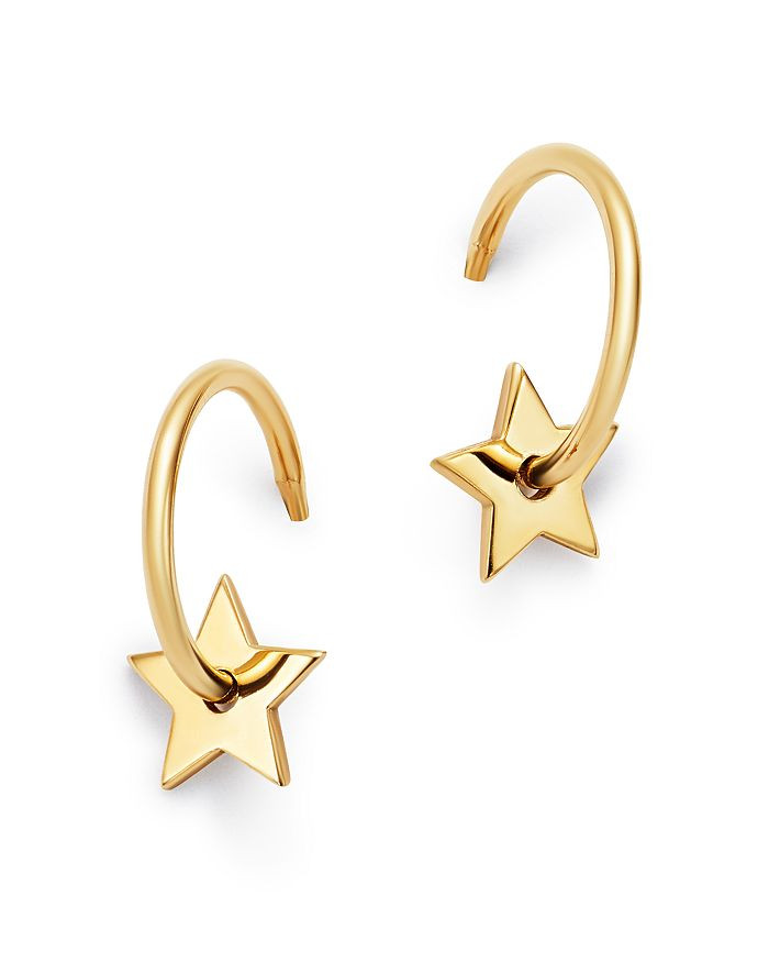 14K Yellow Gold Small Star Washer Huggie Hoop Earrings | Bloomingdale's (US)