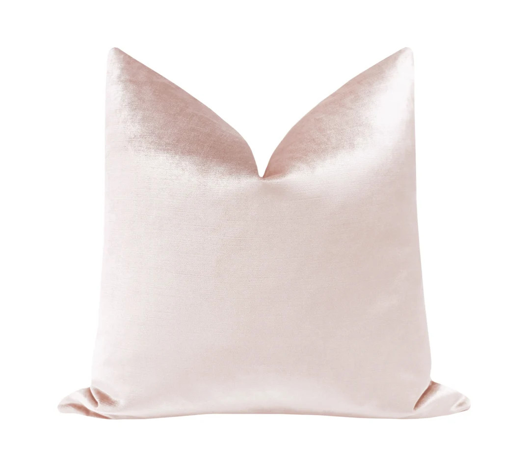 Faux Silk Velvet // Ballet Pillow COVER ONLY | soft pink velvet pillow | soft pink pillow | pink ... | Etsy (US)