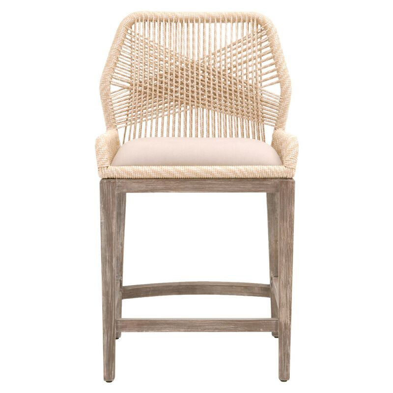 Easton Rope Counter Stool, Sand/Light Gray | One Kings Lane