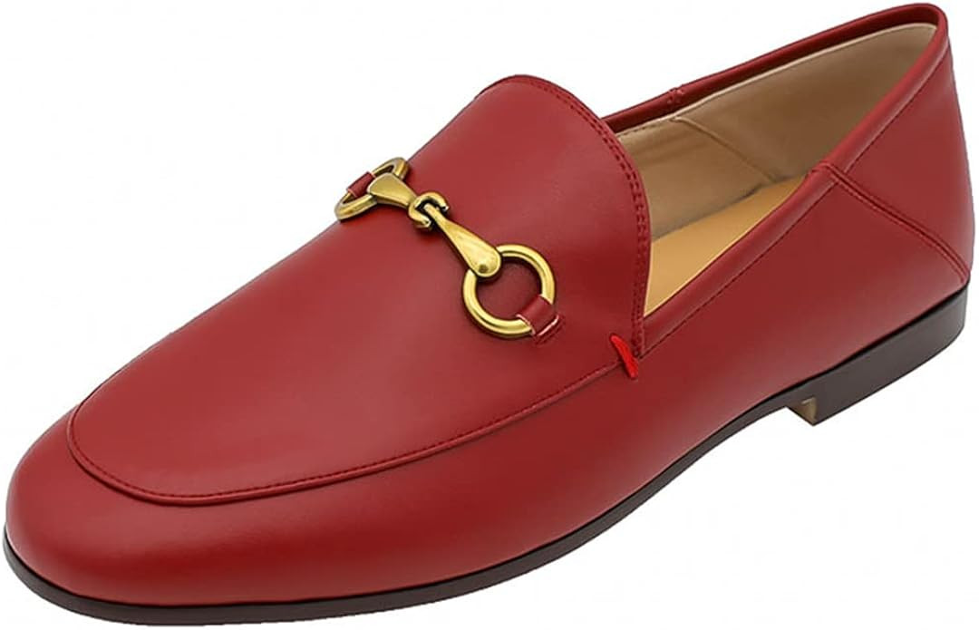 Vertundy Women's Loafers Flats Leather Pointed Toe Work Slip On Mules | Amazon (US)