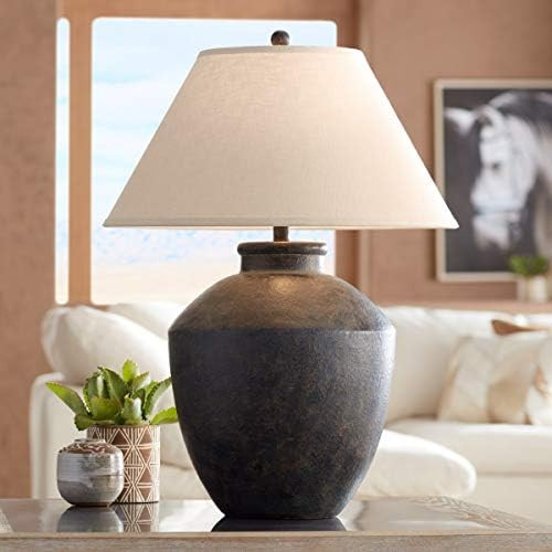 Pacific Coast Lighting 64V99 Massa Black Terracota 1-Light 150W Table Lamp | Amazon (US)