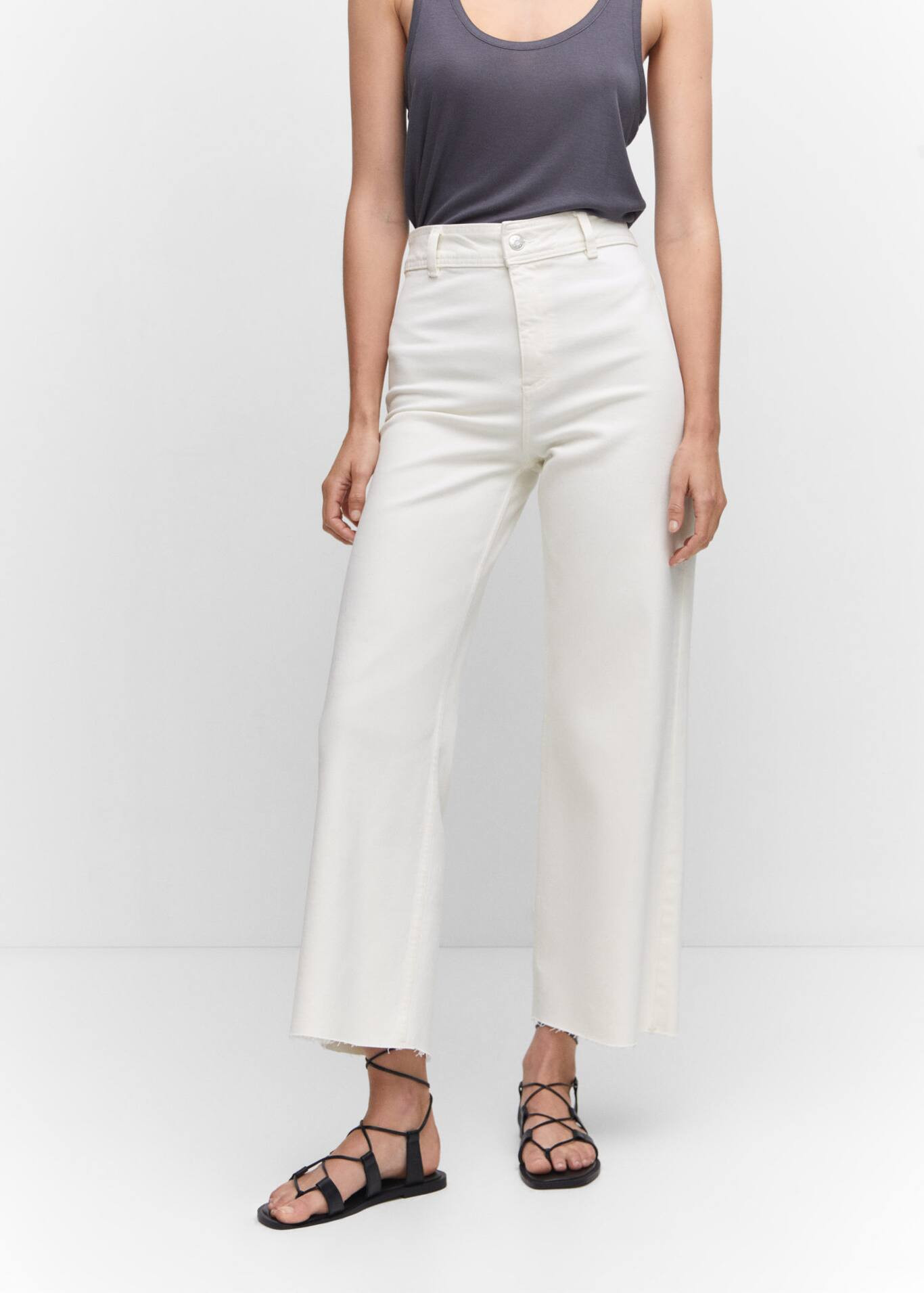 Jeans culotte high waist -  Women | Mango USA | MANGO (US)