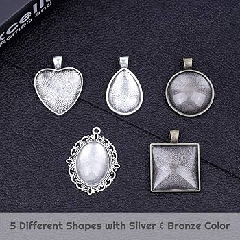 Anezus 60Pcs Pendant Trays, Bezel Pendant Trays Blanks with Glass Cabochons for Pendants Making a... | Amazon (US)