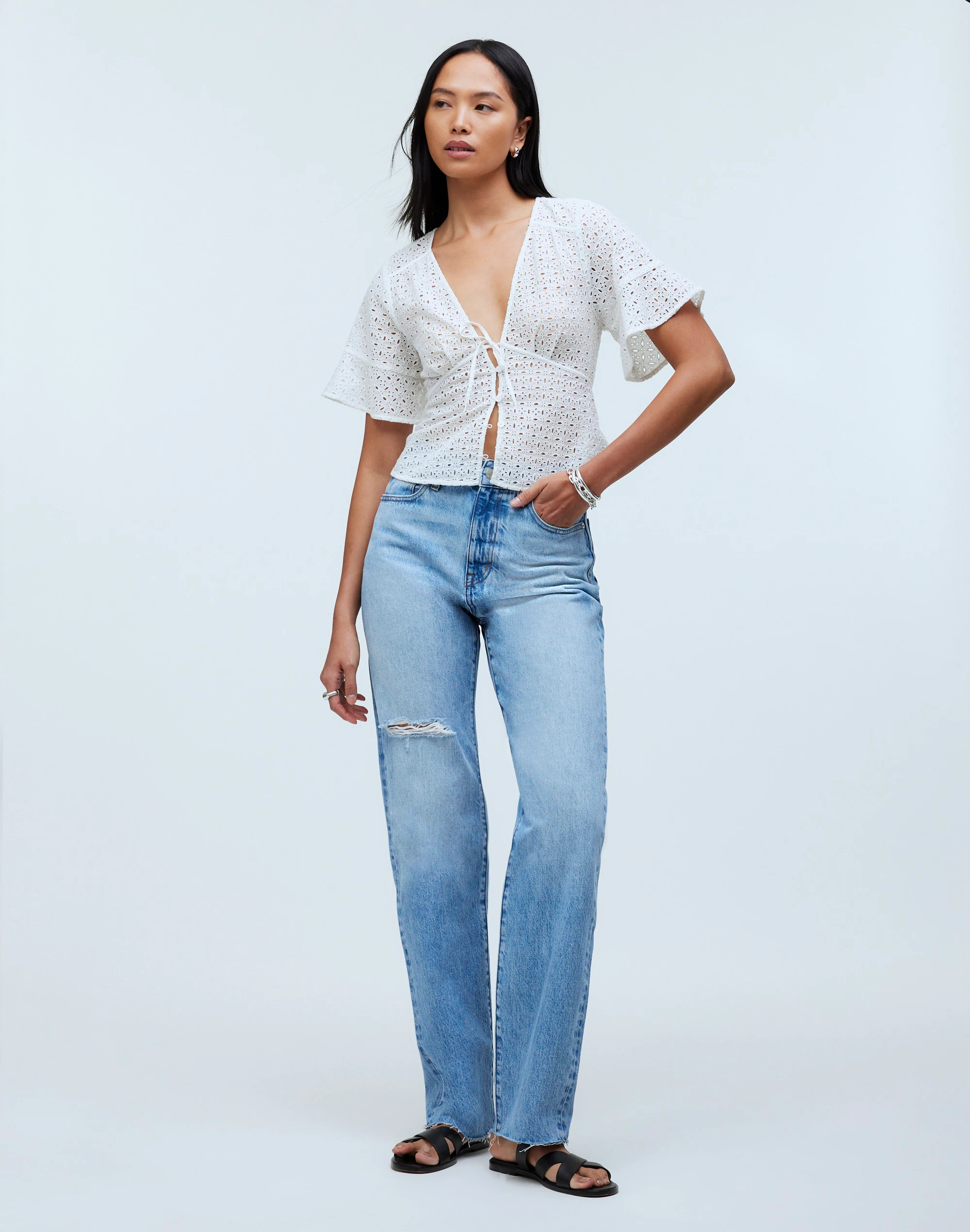 The '90s Straight Jean in Revoir Wash: Ripped Edition | Madewell