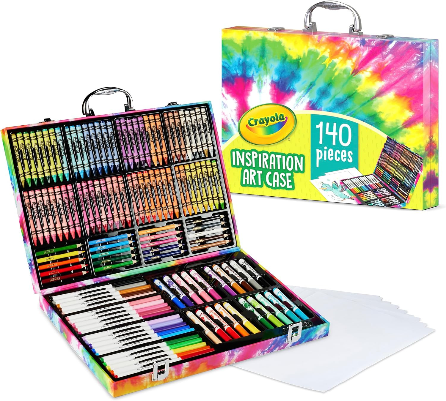 Crayola Inspiration Art Case Coloring Set - Tie-Dye (140ct), Art Supplies Set For Kids, Travel Dr... | Amazon (US)