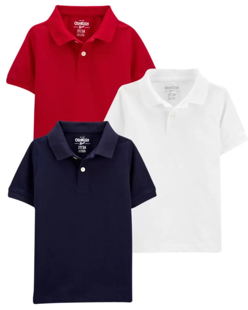 3-Pack Pique Polos | Carter's