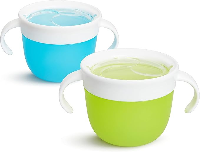 Munchkin 2-Piece Snack Catchers - Toddler Snack Box & Baby Weaning Pot - BPA Free, No-Spill - Blu... | Amazon (UK)