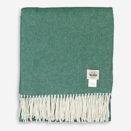 Forest Green Herringbone Throw 150x130cm | TK Maxx