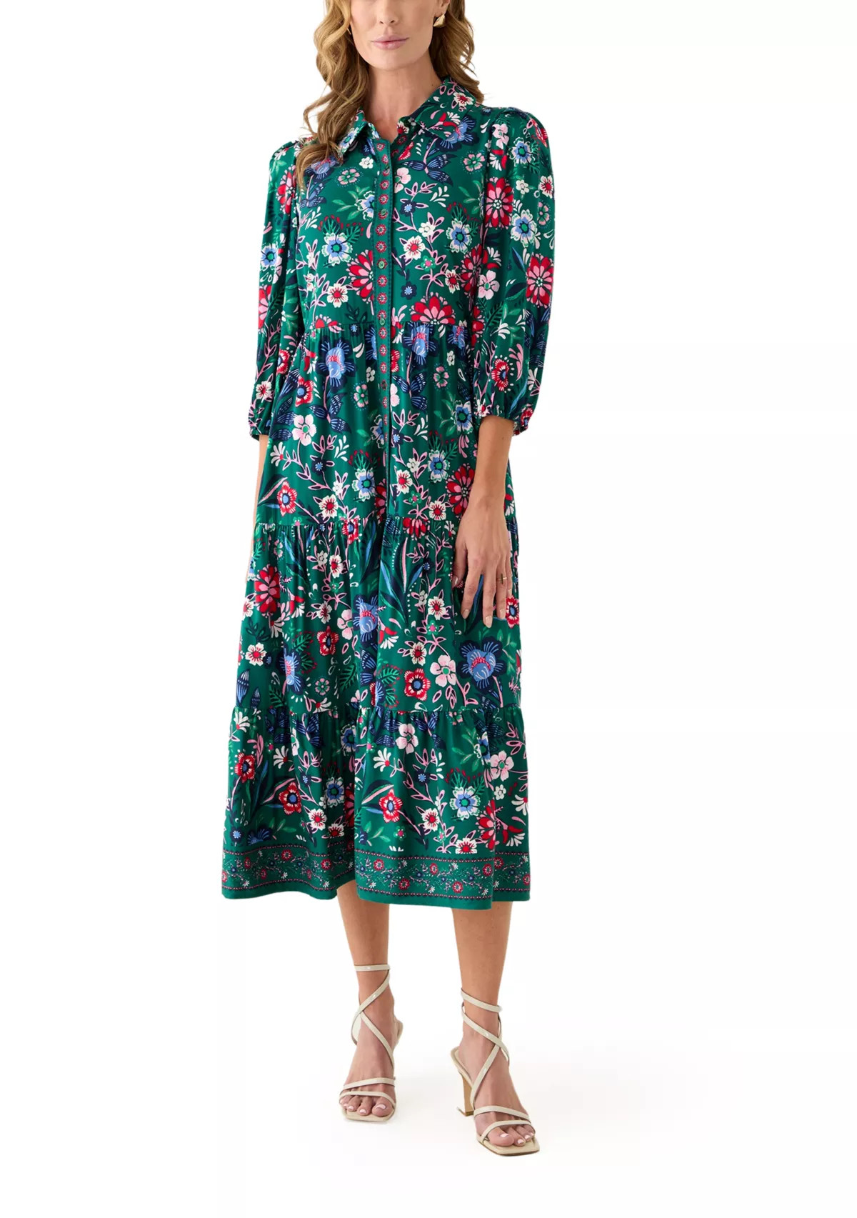 Women's Long Sleeve Printed Maxi Dress | Belk