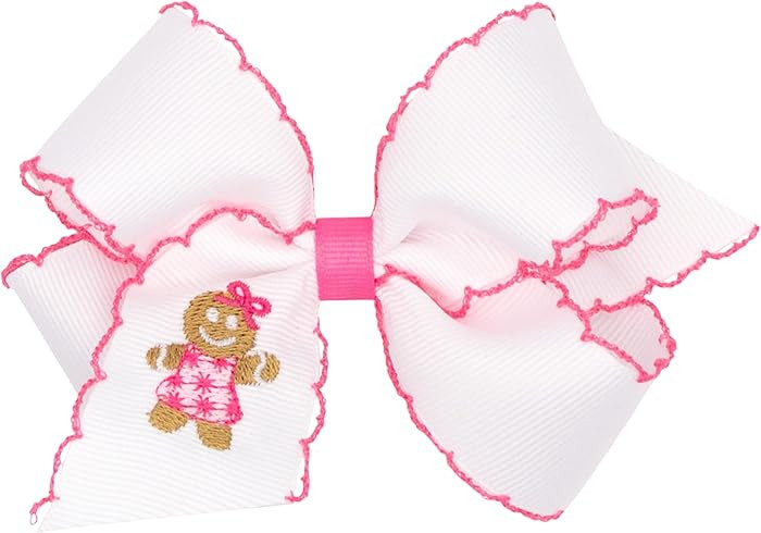 Wee Ones Girls’ Pink Wonderland Christmas Hair Bows, Embroidered Moonstitch or Holiday Print Gr... | Amazon (US)