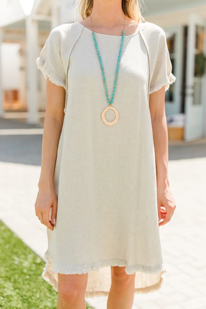 Give Your Love Oatmeal Brown Hem Dress | The Mint Julep Boutique