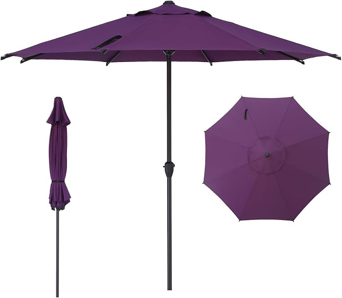 Abba Patio 9FT Lyon Outdoor Patio Umbrella Outdoor Table Umbrella with Crank Market Umbrella 8 St... | Amazon (US)