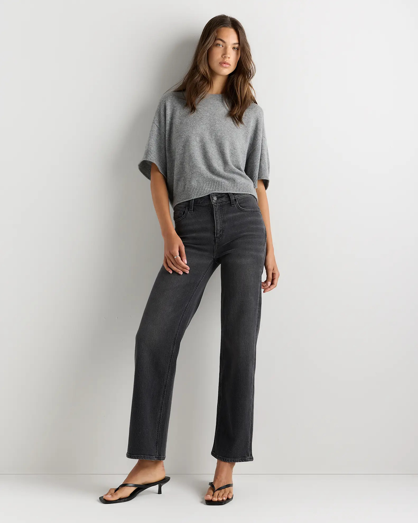 Mongolian Cashmere Cropped Oversized Tee | Quince