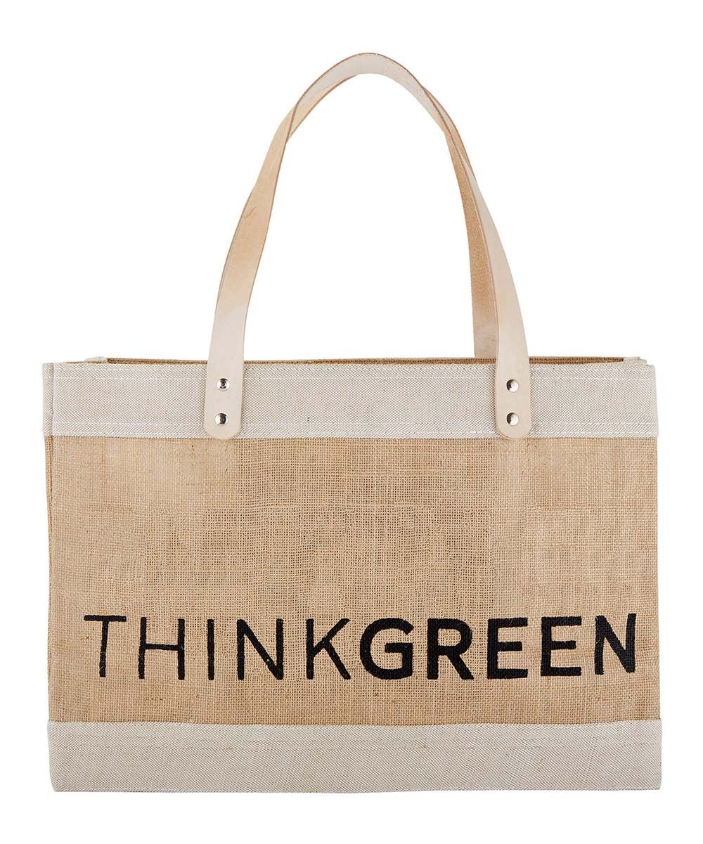Santa Barbara Design Studio Totebags - Brown 'Think Green' Market Tote | Zulily