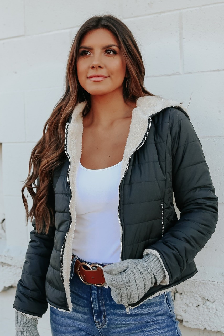 Tara Hooded Sherpa Lined Puffer Jacket | Magnolia Boutique