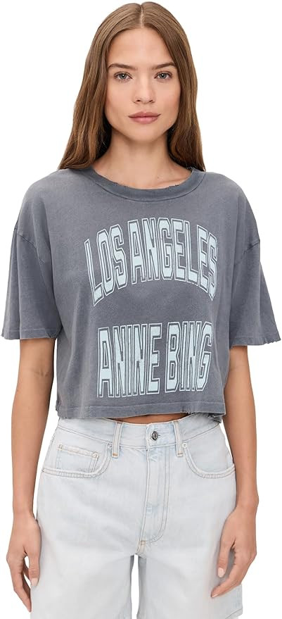 ANINE BING Women's Johnny Cropped Tee | Amazon (US)