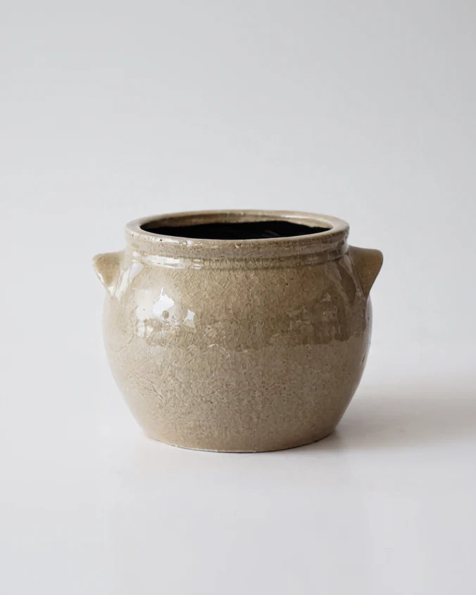 Whisper Ceramic Beige Crock | Large | MJHome