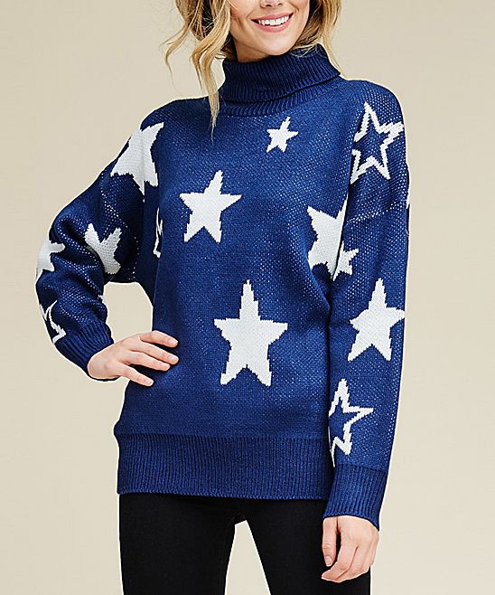 Navy Star Sweater - Women | zulily