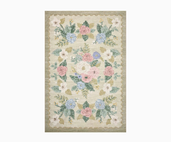 Rosa Antique Rose Cream Power Loomed Rug | Rifle Paper Co. | Rifle Paper Co.