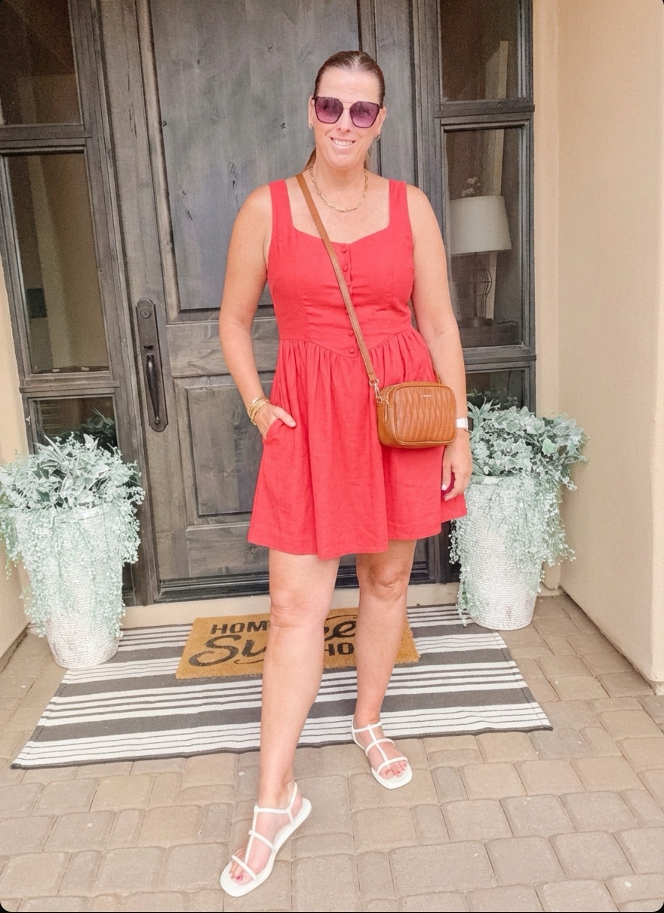 Red linen dress
Spring style 

#LTKootd #LTKSeasonal #LTKOver40