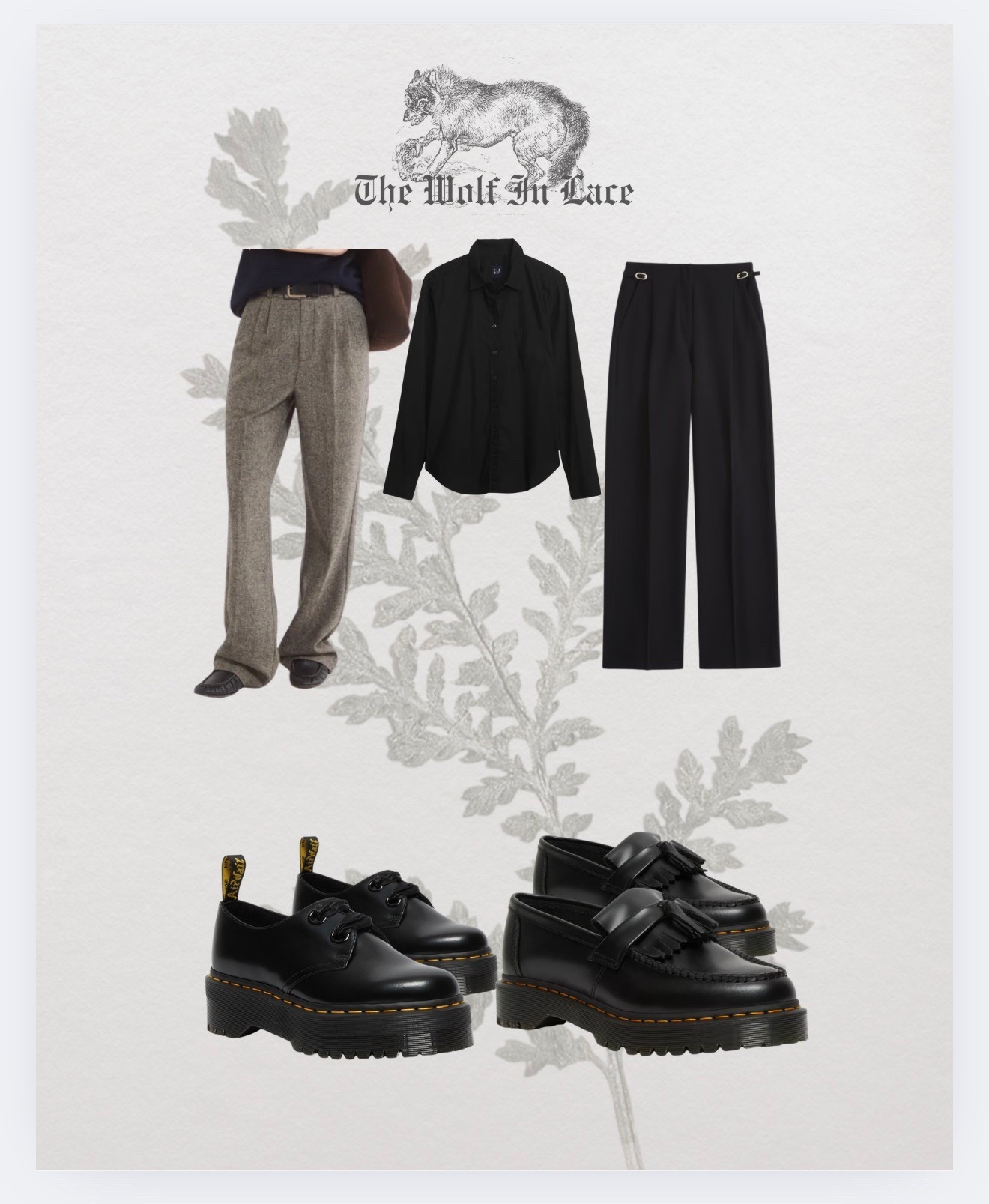 Super boring but they are great together, trousers and short docs 