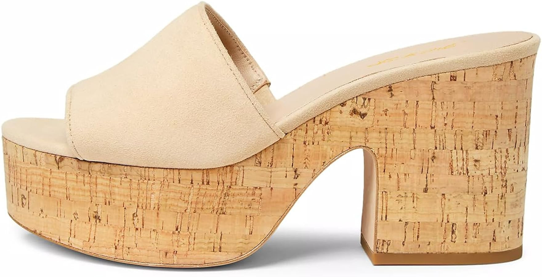 FOWT Women Graceful Open Toe Cork Chunky High Heel Platform Mules Slip On Summer Casual Party Dre... | Amazon (US)