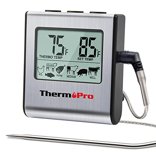 ThermoPro TP-16 Large LCD Digital Cooking Food Meat Smoker Oven Kitchen BBQ Grill Thermometer Clo... | Amazon (US)