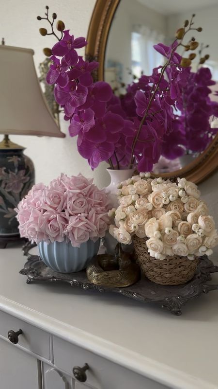 Artificial flowers- faux flowers- roses - dining room - home decor 

#LTKHome #LTKWedding #LTKFindsUnder50