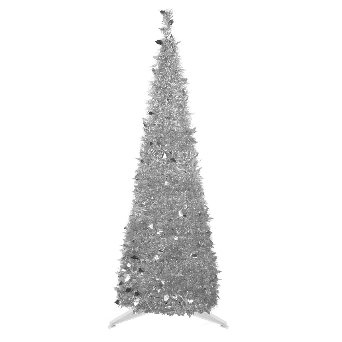 Northlight 6' Silver Tinsel Pop-Up Artificial Christmas Tree, Unlit | Target
