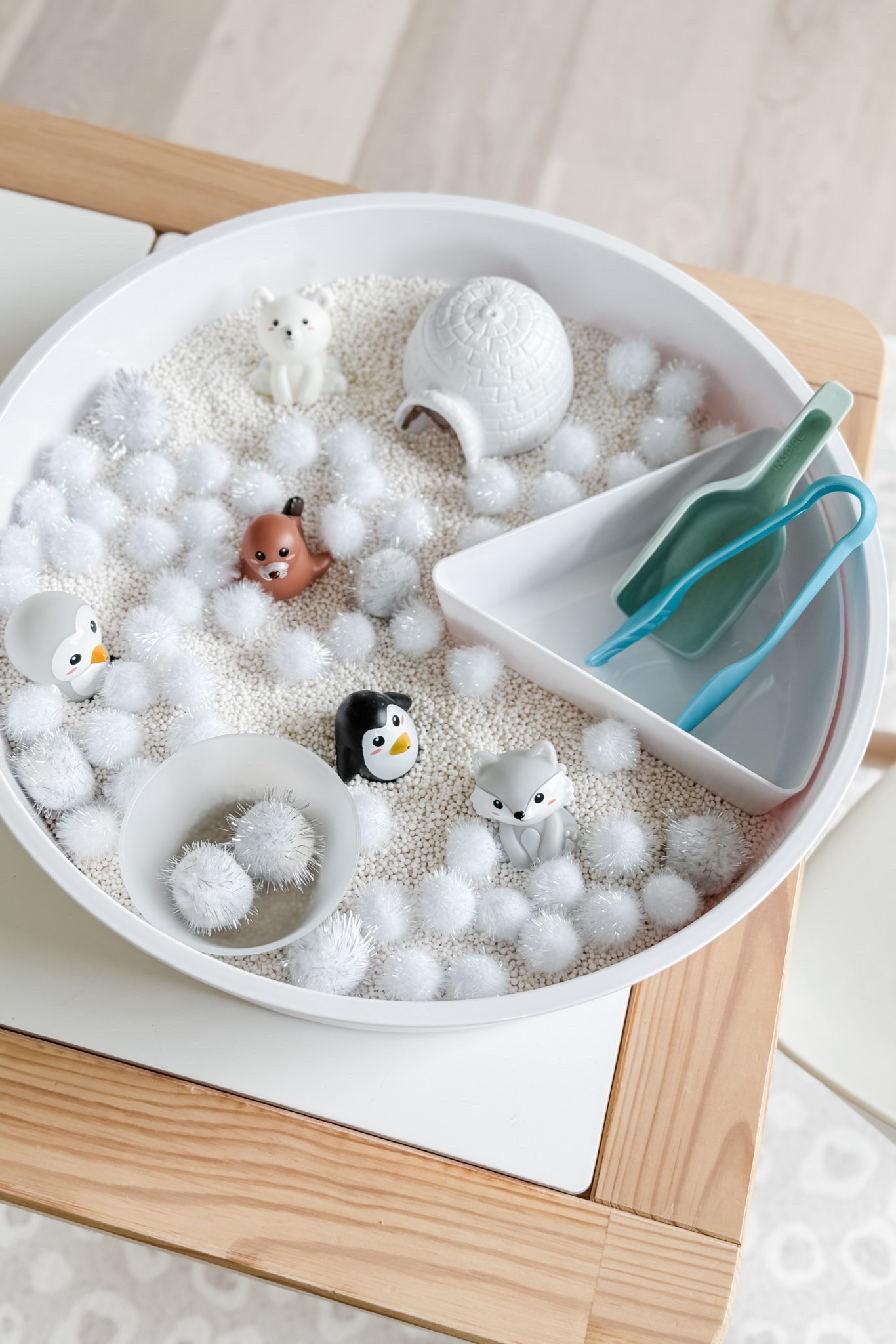 An arctic play tray setup for my #LTKToddler after preschool today! ❄️

#LTKKids