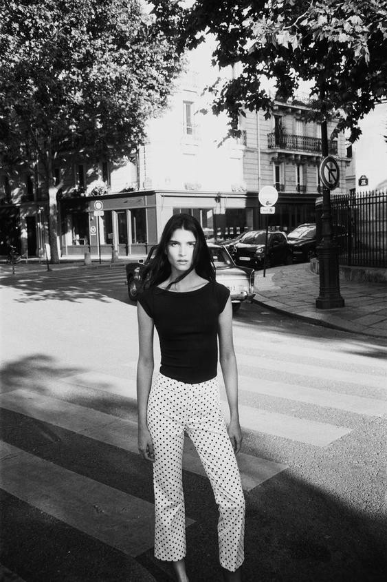 POLKA DOT MINI FLARE PANTS | Zara US