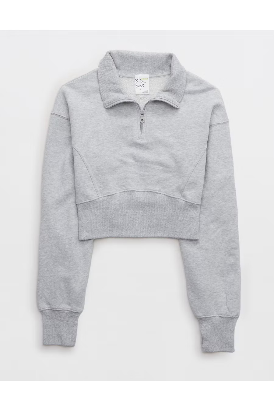 OFFLINE By Aerie Throw-Back Corset Cropped Quarter Zip | Aerie