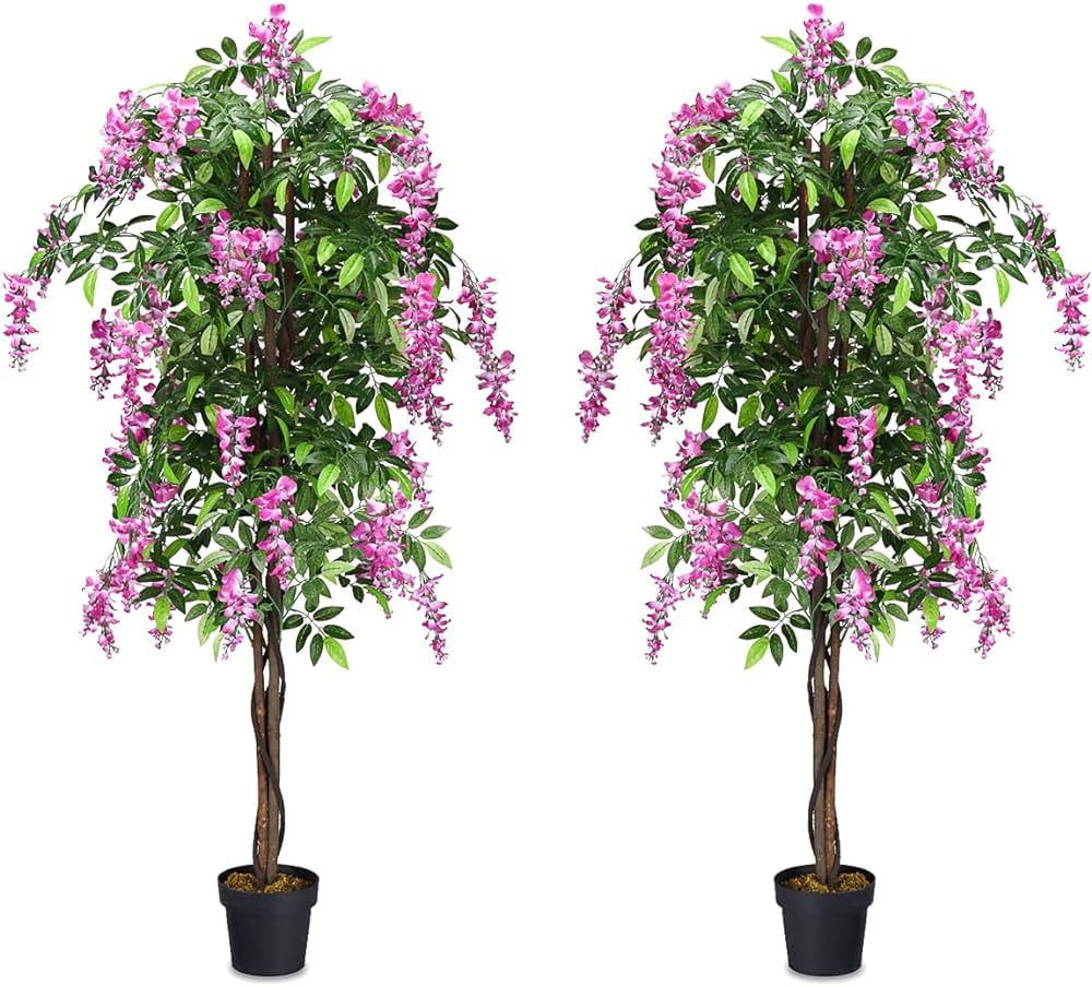 2 Pack 6ft Ficus Artificial Fake Trees for Indoor or Outdoor | Amazon (US)