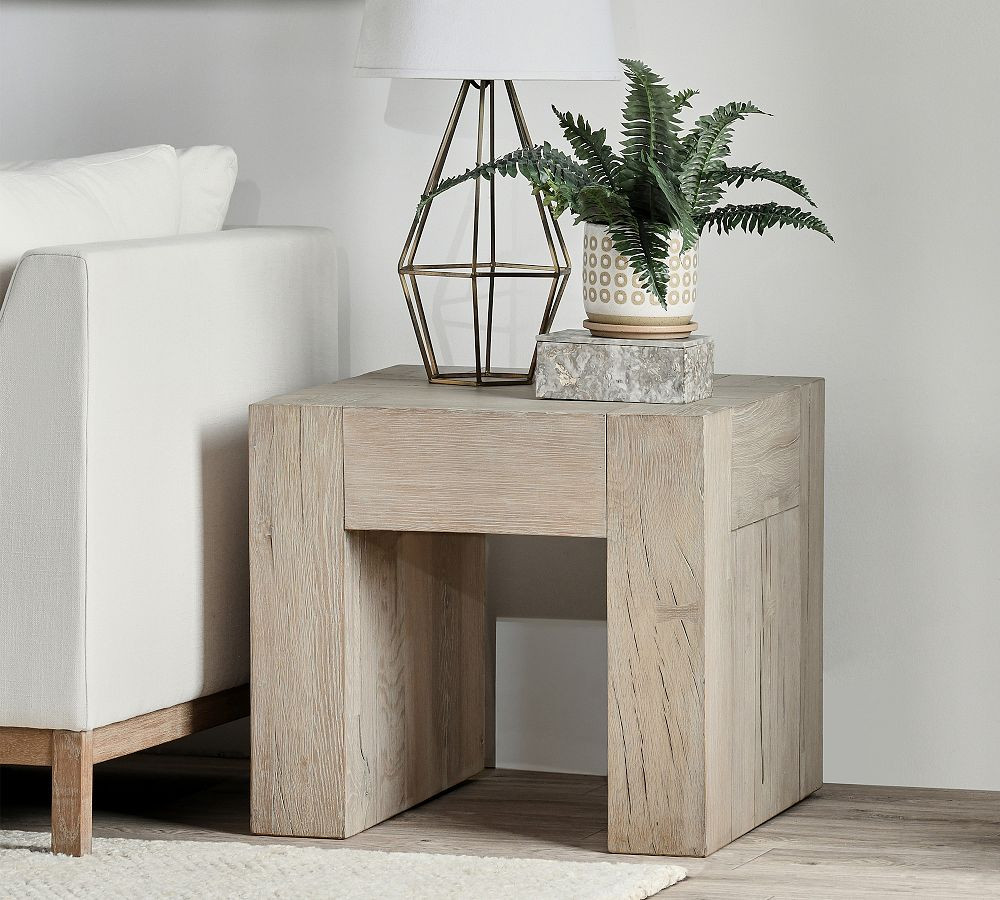 Raymond Square Reclaimed Wood End Table (24") | Pottery Barn (US)