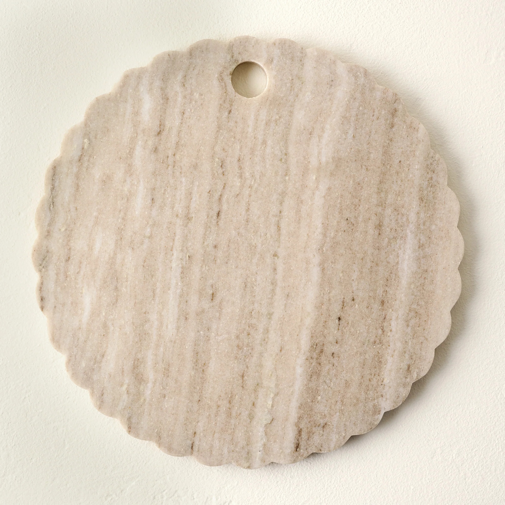 Warm Marble Scalloped Serving Board | Magnolia