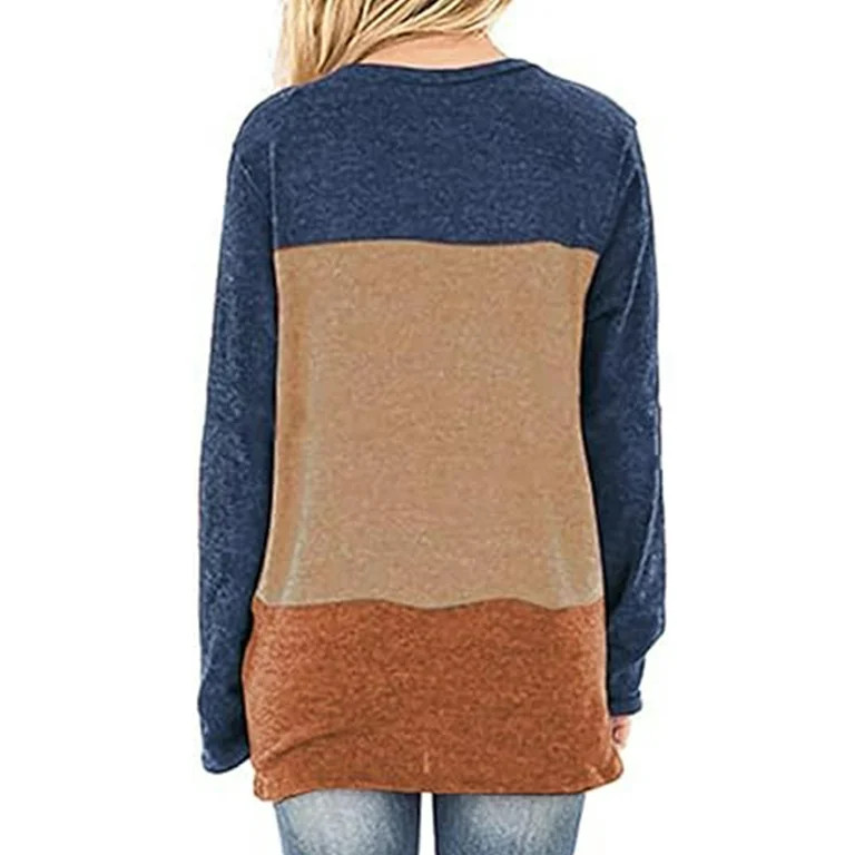 TEMOFON Women Tops for Women Casual Long Sleeve Crew Neck Tee Shirt Casual Loose Casual Tunic Tre... | Walmart (US)
