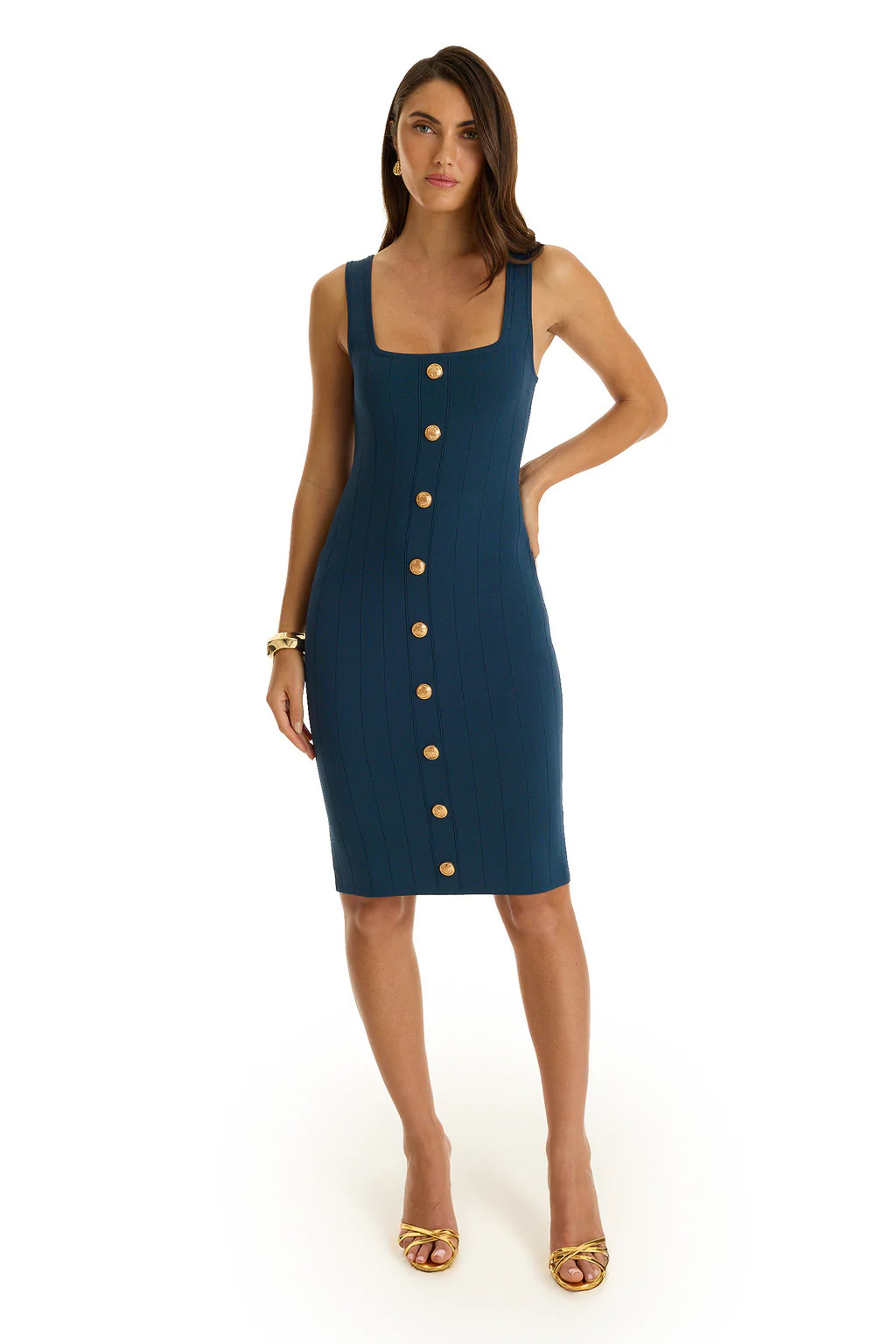 Helena Button Dress - Ocean | The Noli Shop