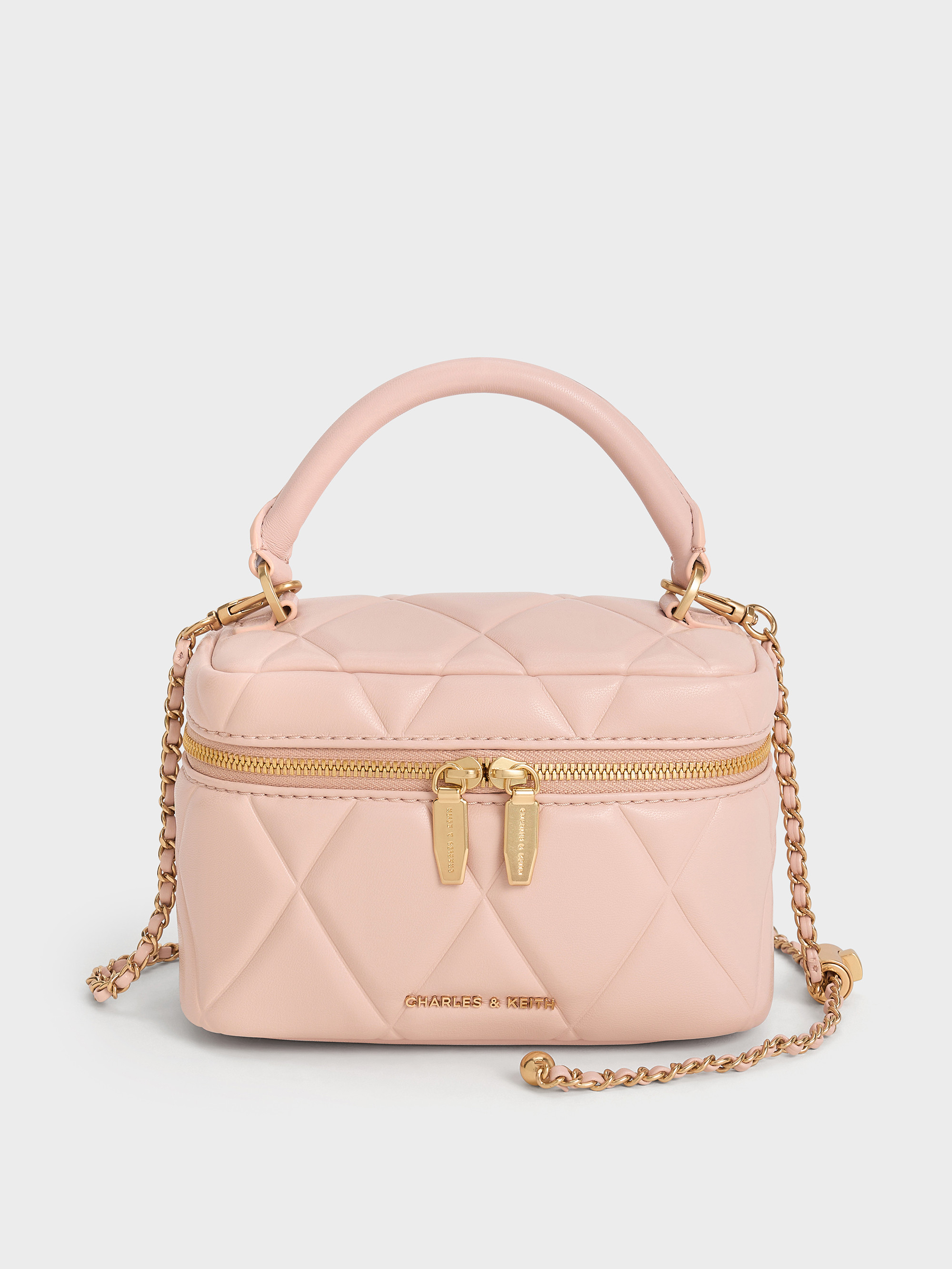 Arwen Quilted Top Handle Vanity Bag
    
         - Light Pink | Charles & Keith UK