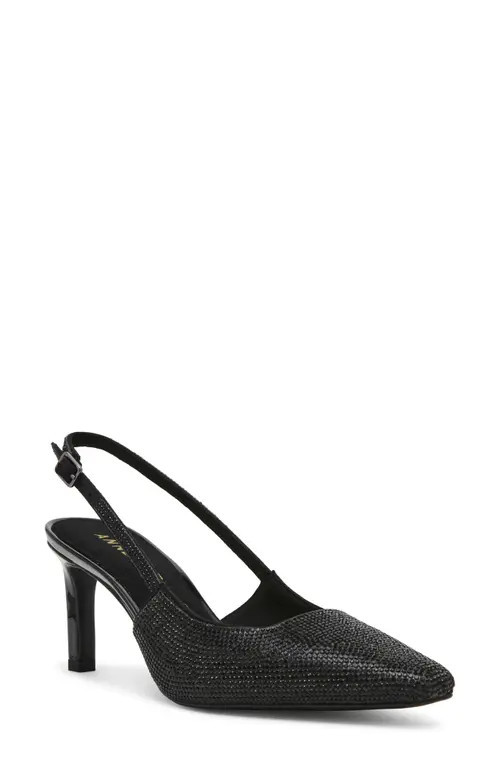 Anne Klein Rosel Slingback Pump in Black Crystal at Nordstrom, Size 5.5 | Nordstrom
