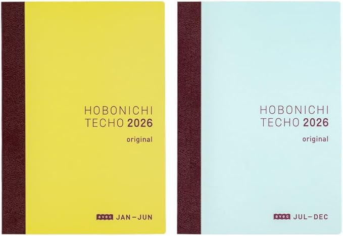 Hobonichi Techo 2026 Original Avec Books – A6, Daily, 6-month x 2-Book Set (Jan Start), Japanes... | Amazon (US)