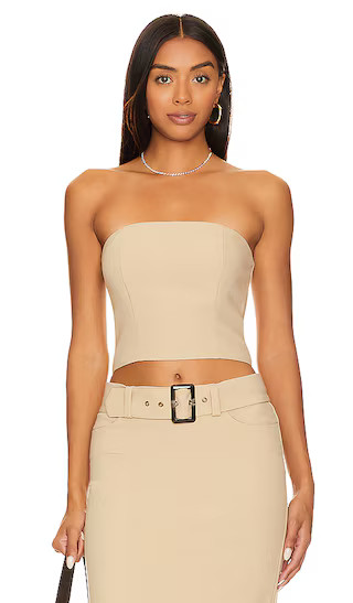 Kenly Tube Top in Latte Beige | Revolve Clothing (Global)