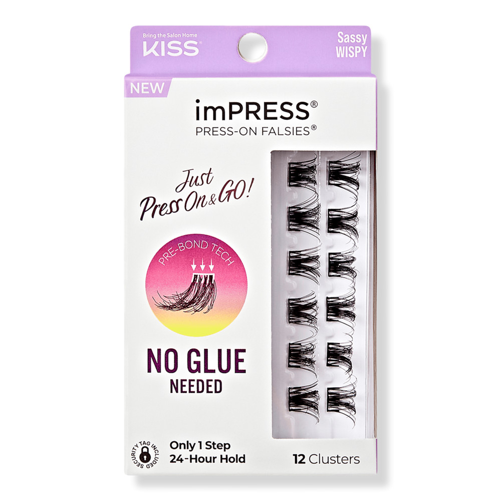 Kiss imPRESS Press-On Falsies Eyelash Clusters, Sassy Wispy | Ulta
