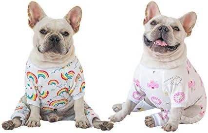 CuteBone Cotton and Stretchy Dog Pajamas Cute for Small Dogs Boy&Girl Clothes, 2 Pack | Amazon (US)