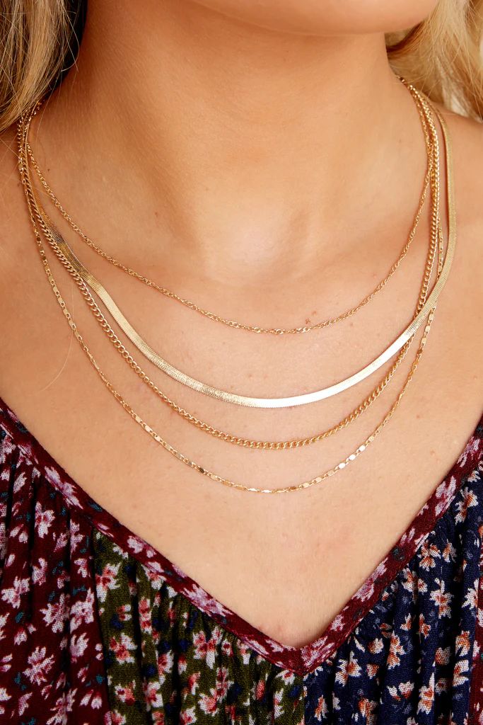 We Got That Gold Layered Necklace | Red Dress 