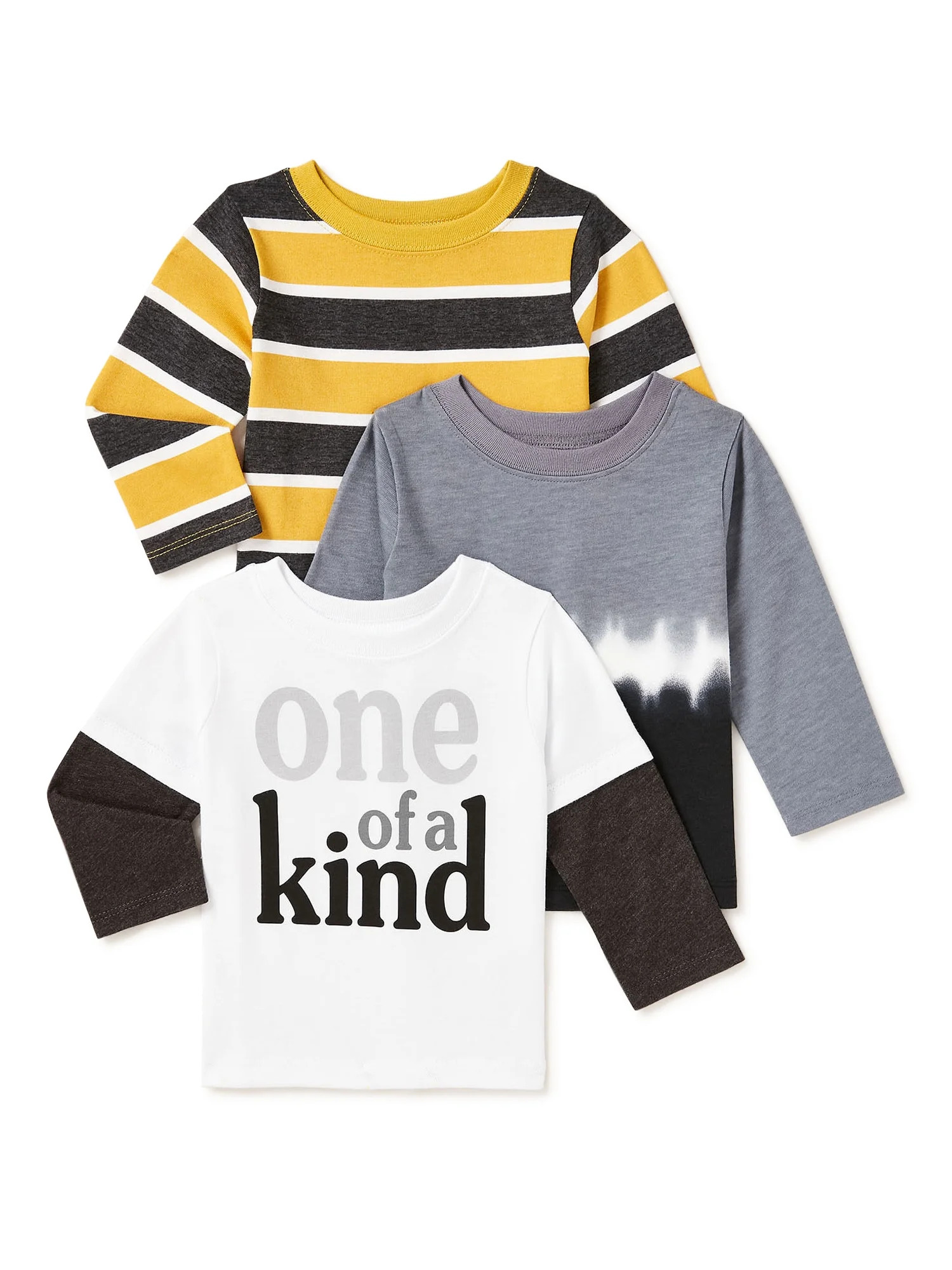 Garanimals Baby Boy Long Sleeve T-Shirt Multipack Set, 3-Piece, Sizes 0/3M-24M - Walmart.com | Walmart (US)