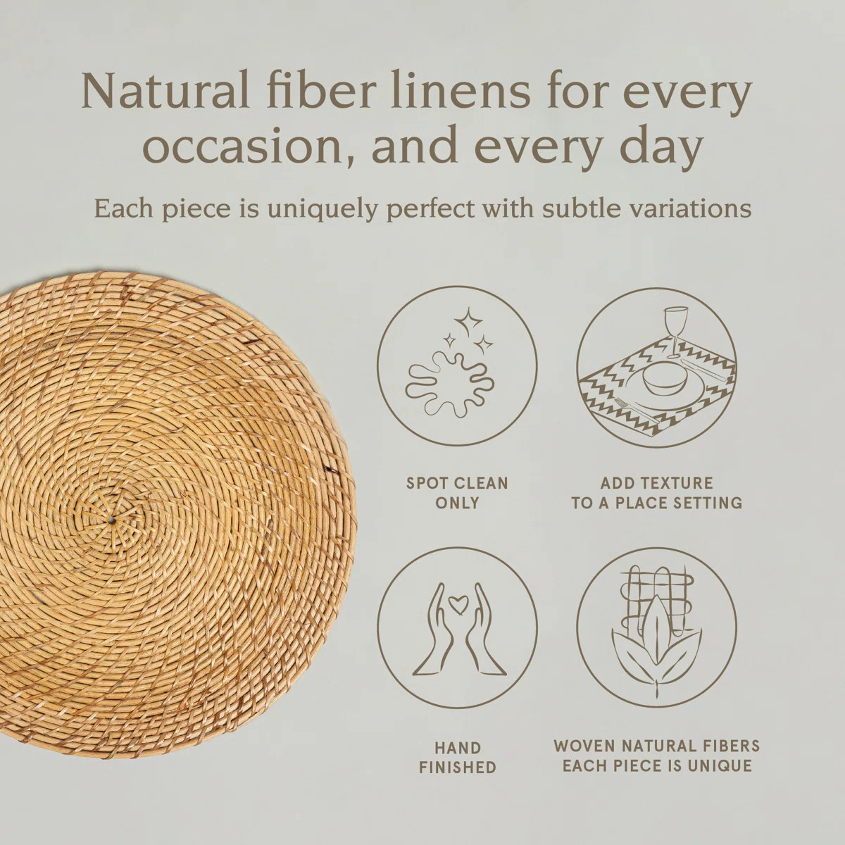 Natural Fiber Over&Back Woven Frayed Chambray Placemats (Set of 4) | Wayfair North America